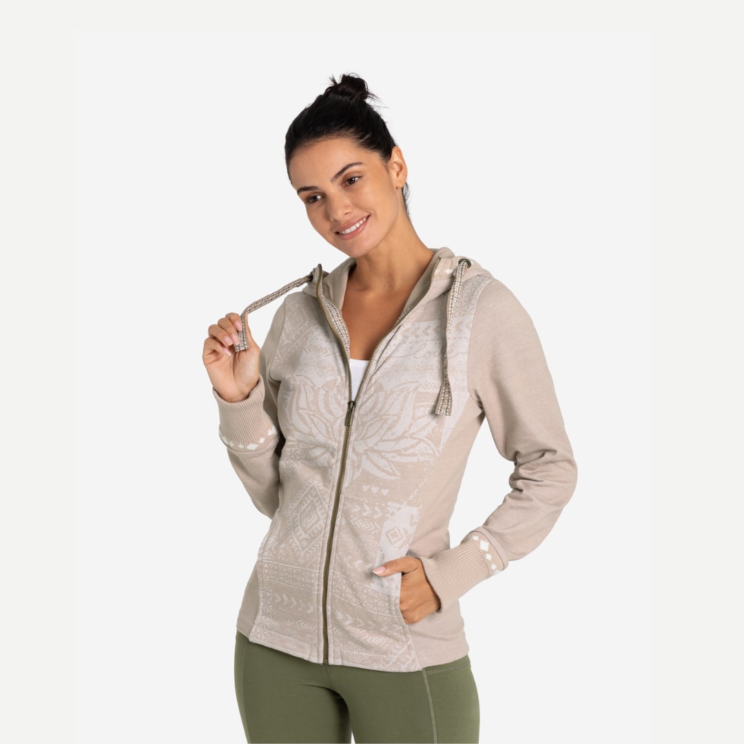 Spirit of OM Women's sweat jacket (sand nature)