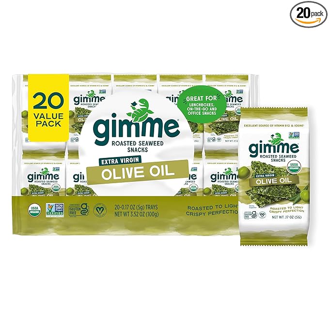 gimMe Organic Roasted Seaweed Snack – Sea Salt Flavor